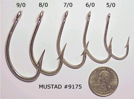 Mustad 9175 O'Shaugnessy 3X Single Hook Size #8/0