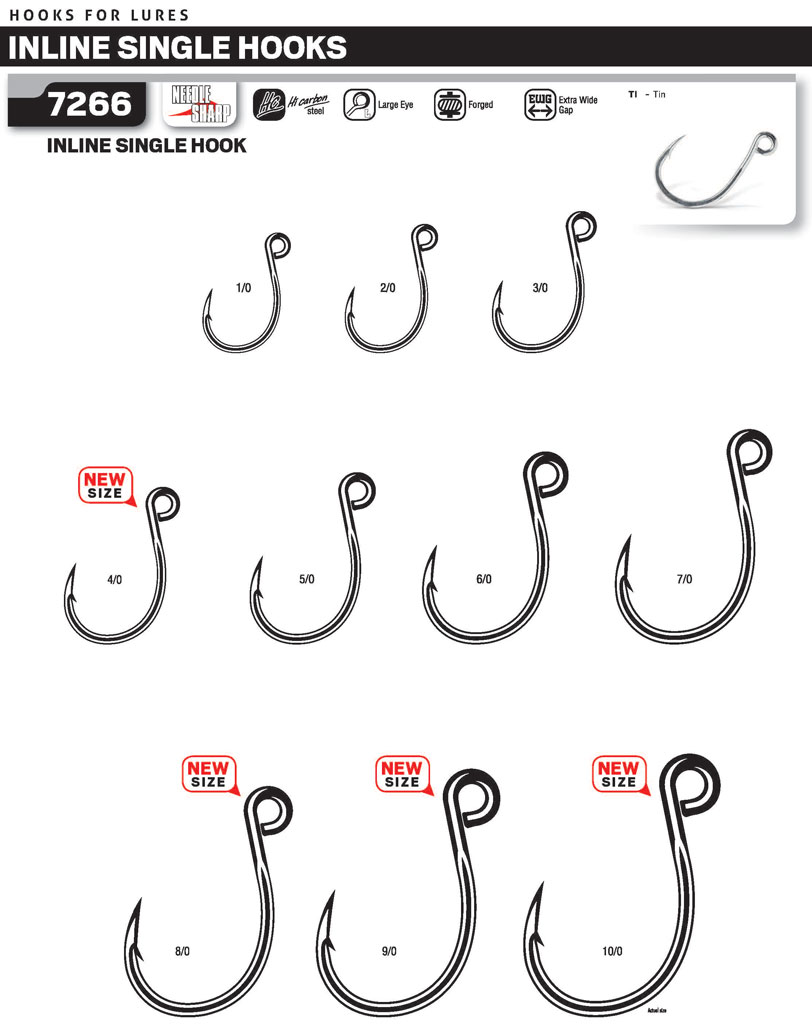 Owner Single Replacemant Hooks 3X Strong Bulk Packs